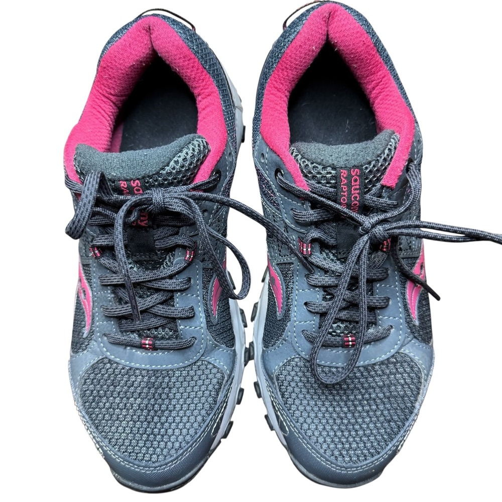 Saucony Raptor TR Shoes Womens Size‎ 8.5 Gray Pink Trail Running Grip S15427-5